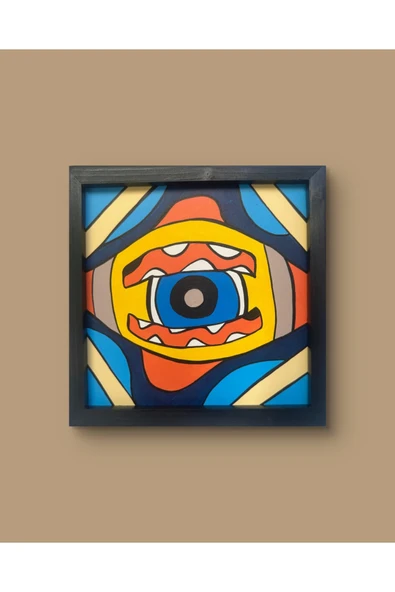 Feoly Art Modern Soyut Tablo – El Boyaması – 22x22 Ev Dekorasyon Tablosu – MDF Üzeri Akrilik - 5