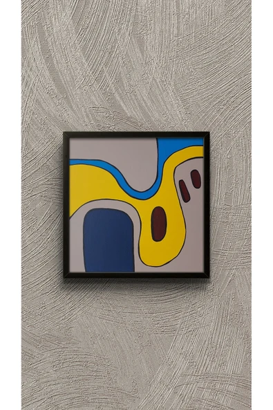 Feoly Art 22x22 cm El Boyaması Duvar Tablosu – Tuval Üzeri Modern Tasarım – Salon ve Ofis Uyumlu - 3