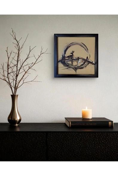 Feoly Art Modern Soyut Tablo – El Boyaması – 22x22 Ev Dekorasyon Tablosu – MDF Üzeri Akrilik - 4