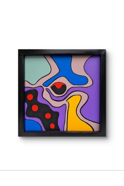 Feoly Art Modern Soyut Tablo – El Boyaması – 22x22 Ev Dekorasyon Tablosu – MDF Üzeri Akrilik - 4