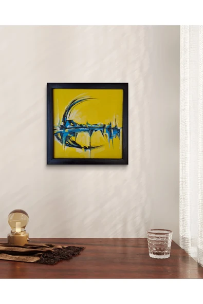 Feoly Art Modern Soyut Tablo – El Boyaması – 22x22 Ev Dekorasyon Tablosu – MDF Üzeri Akrilik - 5