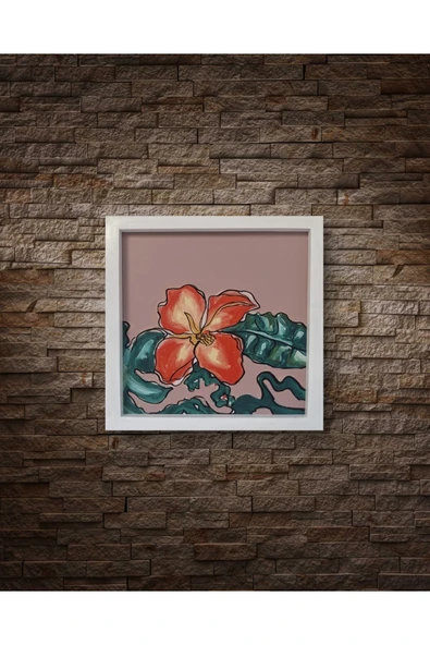 Feoly Art Modern Soyut Tablo – El Boyaması – 22x22 Ev Dekorasyon Tablosu – MDF Üzeri Akrilik - 5