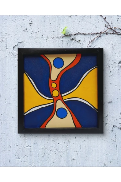 Feoly Art Modern Soyut Tablo – El Boyaması – 22x22 Ev Dekorasyon Tablosu – MDF Üzeri Akrilik - 5