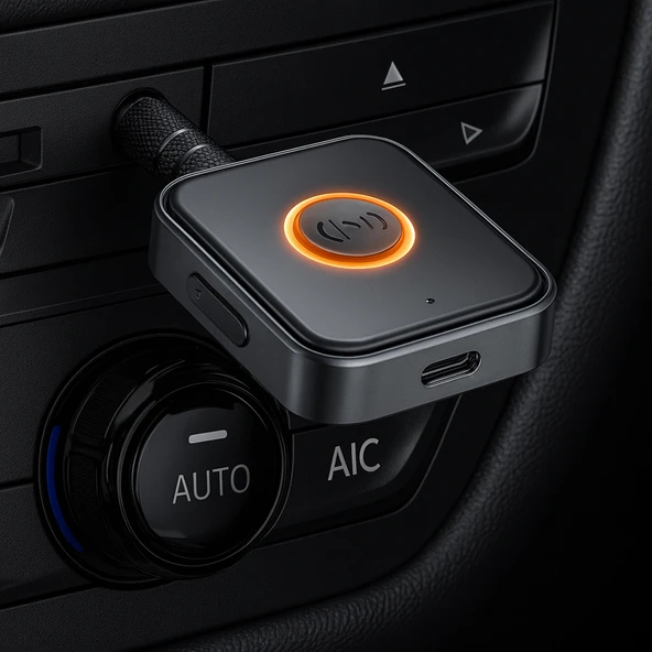 Kablosuz Bluetooth 5.3 Jack Aux Araç Ses Aktarım Kiti Adaptörü Bluetooth Dönüştürücü - 5