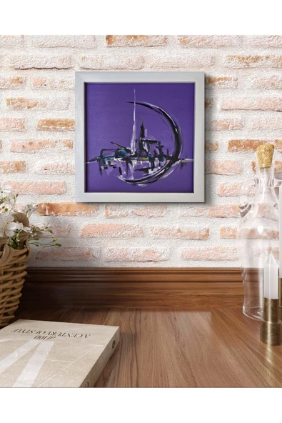 Feoly Art Modern Soyut Tablo – El Boyaması – 22x22 Ev Dekorasyon Tablosu – MDF Üzeri Akrilik - 4