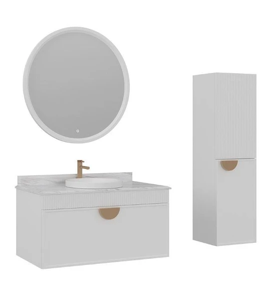 Orka Molino 100 cm Beyaz Banyo Dolabı Takımı ve Boy Dolabı ürün görseli