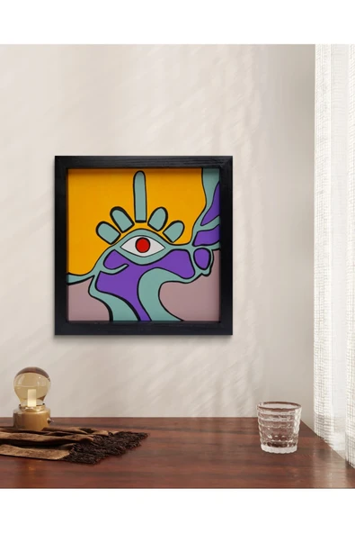 Feoly Art Modern Soyut Tablo – El Boyaması – 22x22 Ev Dekorasyon Tablosu – MDF Üzeri Akrilik - 2