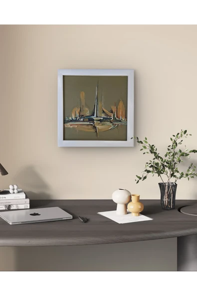 Feoly Art Modern Soyut Tablo – El Boyaması – 22x22 Ev Dekorasyon Tablosu – MDF Üzeri Akrilik - 2