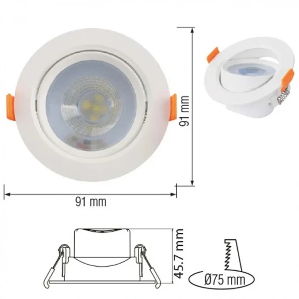 Horoz Nora-7 Smd Led 7w Beyaz 6400k 630lm