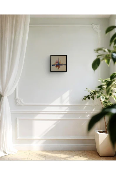 Feoly Art Modern Soyut Tablo – El Boyaması – 22x22 Ev Dekorasyon Tablosu – MDF Üzeri Akrilik - 5