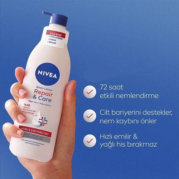 Nivea Repair Care Yoğun Nemlendirici Vücut Losyonu 400 ml - Resim 2