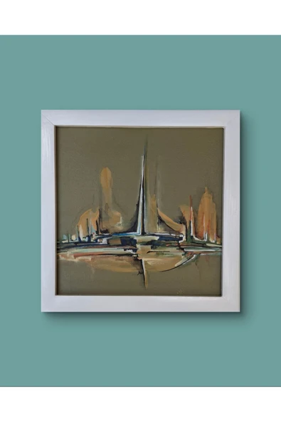 Feoly Art Modern Soyut Tablo – El Boyaması – 22x22 Ev Dekorasyon Tablosu – MDF Üzeri Akrilik - 6