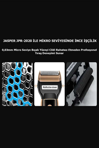 Ipone Ip-2020 3 Başlıklı Tıraş Makinası Profesyonellerin Tercihi Tüm Set - Resim 7