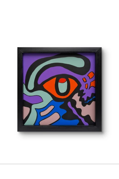 Feoly Art Modern Soyut Tablo – El Boyaması – 22x22 Ev Dekorasyon Tablosu – MDF Üzeri Akrilik - 4