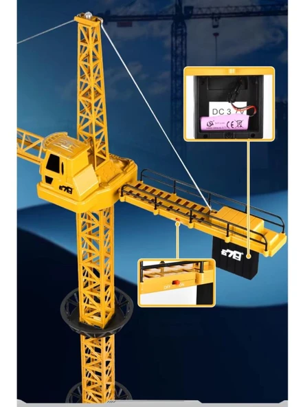 Dev Boy Uzaktan Kumandalı Oyuncak Kule Vinç 128 CM - Resim 5