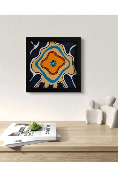 Feoly Art Modern Soyut Tablo – El Boyaması – 22x22 Ev Dekorasyon Tablosu – MDF Üzeri Akrilik - 4