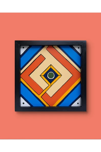 Feoly Art Modern Soyut Tablo – El Boyaması – 22x22 Ev Dekorasyon Tablosu – MDF Üzeri Akrilik - 4