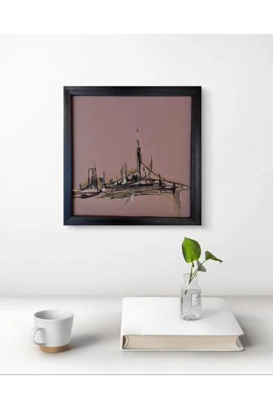 Feoly Art Modern Soyut Tablo – El Boyaması – 22x22 Ev Dekorasyon Tablosu – MDF Üzeri Akrilik - 4