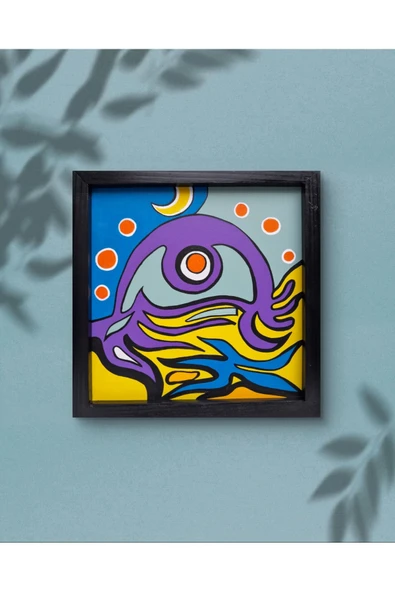 Feoly Art Modern Soyut Tablo – El Boyaması – 22x22 Ev Dekorasyon Tablosu – MDF Üzeri Akrilik - 4