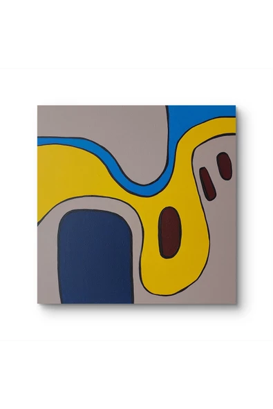 Feoly Art 22x22 cm El Boyaması Duvar Tablosu – Tuval Üzeri Modern Tasarım – Salon ve Ofis Uyumlu - 4