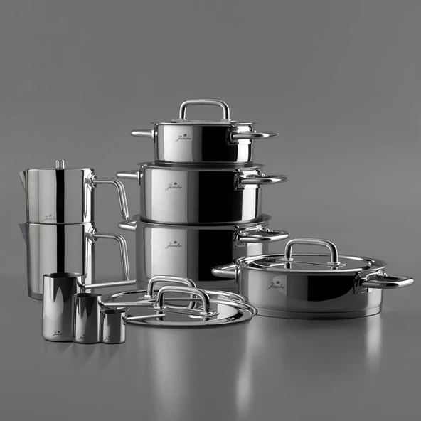 Jumbo Metalix 14 Parça Çelik Çeyiz Seti (Metalix 8 Parça Çelik Tencere Seti-Metalix Full Metal Çaydanlık-3'lü Cezve) ürün görseli 1