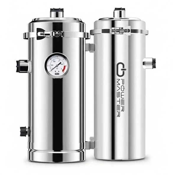 Powermaster Pm-28652 Ana Hat Su Arıtma Sistemi 3.000 L/saat Paslanmaz Çelik Gövdeli Yıkanabilir Uf-pvdf Filtreli