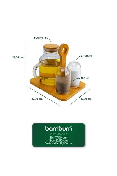 Bambum Fiora - Yağlık Sirkelik Tuzluk & Biberlik - 6