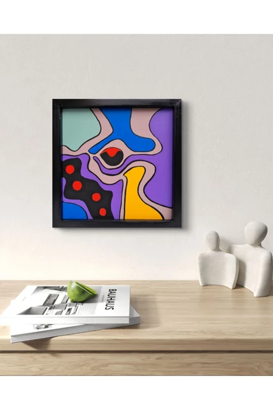 Feoly Art Modern Soyut Tablo – El Boyaması – 22x22 Ev Dekorasyon Tablosu – MDF Üzeri Akrilik - 2