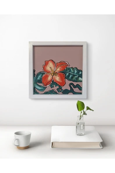 Feoly Art Modern Soyut Tablo – El Boyaması – 22x22 Ev Dekorasyon Tablosu – MDF Üzeri Akrilik - 4