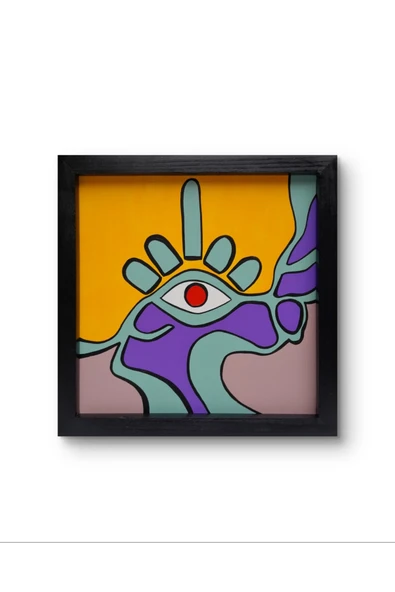 Feoly Art Modern Soyut Tablo – El Boyaması – 22x22 Ev Dekorasyon Tablosu – MDF Üzeri Akrilik - 4