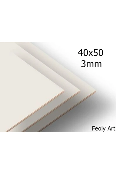 Feoly Art 3 mm 40x50 MDF Plaka (3 ADET) - Hobi, Maket, Ahşap El Sanatları İçin Uygun (3`lü Paket)