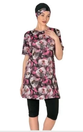 MDB Fantasy 3449 Bayan Desenli Yarı Tesettür Mayo ürün görseli