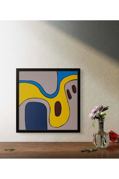 Feoly Art 22x22 cm El Boyaması Duvar Tablosu – Tuval Üzeri Modern Tasarım – Salon ve Ofis Uyumlu