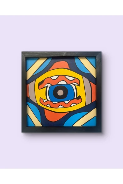 Feoly Art Modern Soyut Tablo – El Boyaması – 22x22 Ev Dekorasyon Tablosu – MDF Üzeri Akrilik - 2