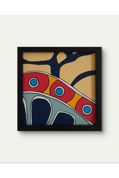 Feoly Art Modern Soyut Tablo – El Boyaması – 22x22 Ev Dekorasyon Tablosu – MDF Üzeri Akrilik - 7