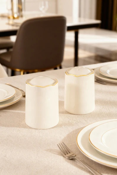 Fecra Blanc Tuzluk ve Biberlik Altın Yaldızlı - 4