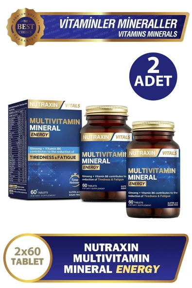 Nutraxin Multivitamin Mineral Energy 60 Tablet 2 Adet ürün görseli 1