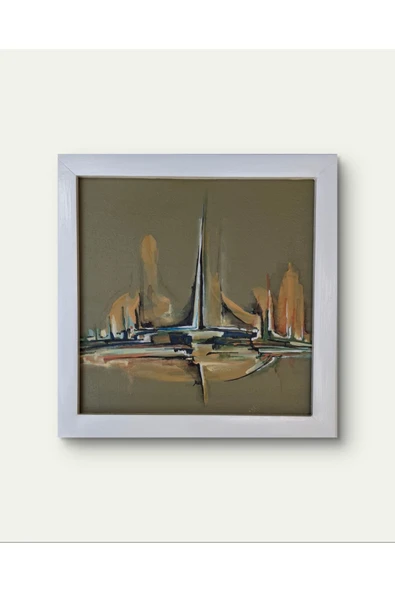 Feoly Art Modern Soyut Tablo – El Boyaması – 22x22 Ev Dekorasyon Tablosu – MDF Üzeri Akrilik