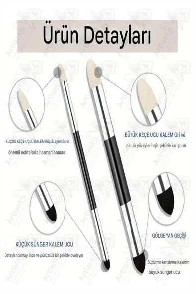 Pastel Dağıtıcı Gölgelendirme Kalemi 2 Li 1 Paket Sünger Keçe Eskiz Karakalem Kaynaştırma Kalemi Dağıtıcı Kalem - Resim 6