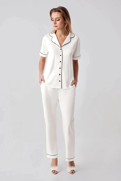 MDB Freshness 324 Kadın 4'Lü Sabahlıklı Şorlu Pijama Takımı - Resim 2