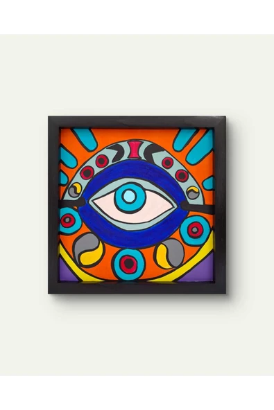 Feoly Art Modern Soyut Tablo – El Boyaması – 22x22 Ev Dekorasyon Tablosu – MDF Üzeri Akrilik - 4