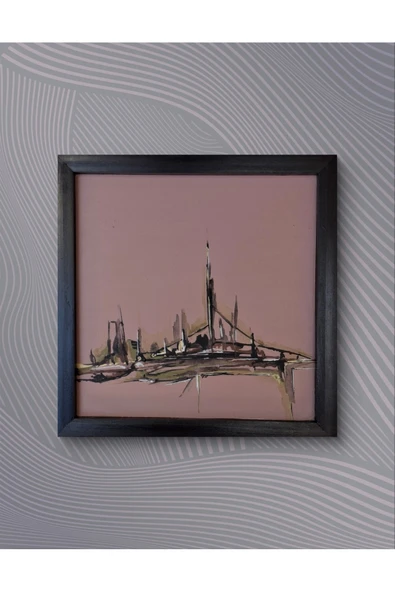 Feoly Art Modern Soyut Tablo – El Boyaması – 22x22 Ev Dekorasyon Tablosu – MDF Üzeri Akrilik - 6