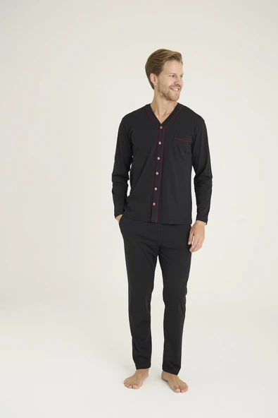 MDB Kocabey 9267 Erkek V.Yaka Boydan Düğmeli Pijama Takım ürün görseli