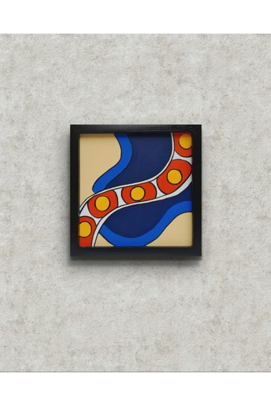 Feoly Art Modern Soyut Tablo – El Boyaması – 22x22 Ev Dekorasyon Tablosu – MDF Üzeri Akrilik