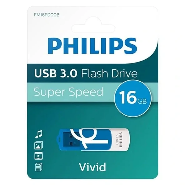 Philips Vivid Serisi 16gb Usb 3.0 Super Speed Flash Bellek (fm16fd00b/00)