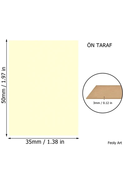 Feoly Art 3 mm 35x50 MDF Plaka (3 ADET) - Hobi, Maket, Ahşap El Sanatları İçin Uygun (3`lü Paket) - 3