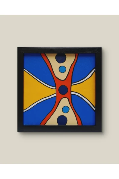 Feoly Art Modern Soyut Tablo – El Boyaması – 22x22 Ev Dekorasyon Tablosu – MDF Üzeri Akrilik - 2