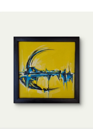 Feoly Art Modern Soyut Tablo – El Boyaması – 22x22 Ev Dekorasyon Tablosu – MDF Üzeri Akrilik