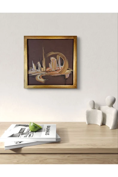 Feoly Art Modern Soyut Tablo – El Boyaması – 22x22 Ev Dekorasyon Tablosu – MDF Üzeri Akrilik - 3