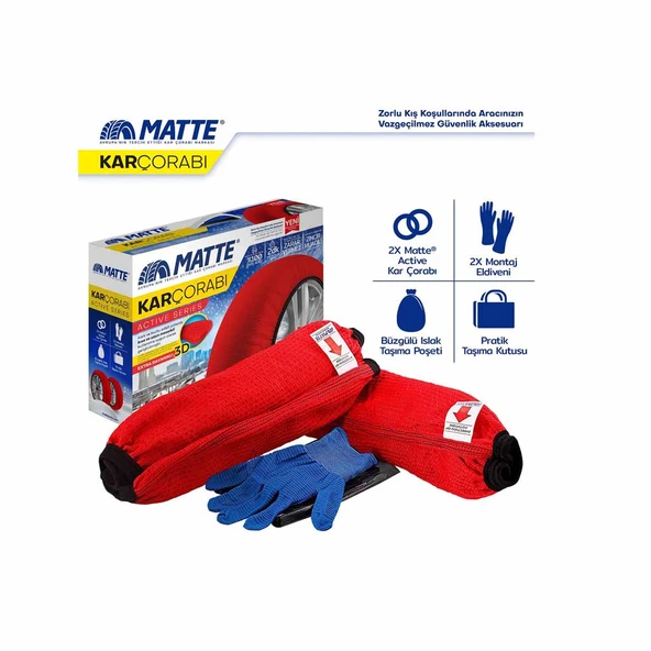 Matte 225/35R17 Active Small Otomobil Kar Çorabı - Resim 2